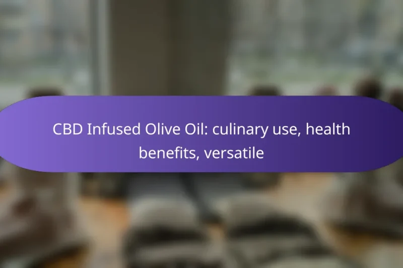 CBD Infused Olive Oil: culinary use, health benefits, versatile