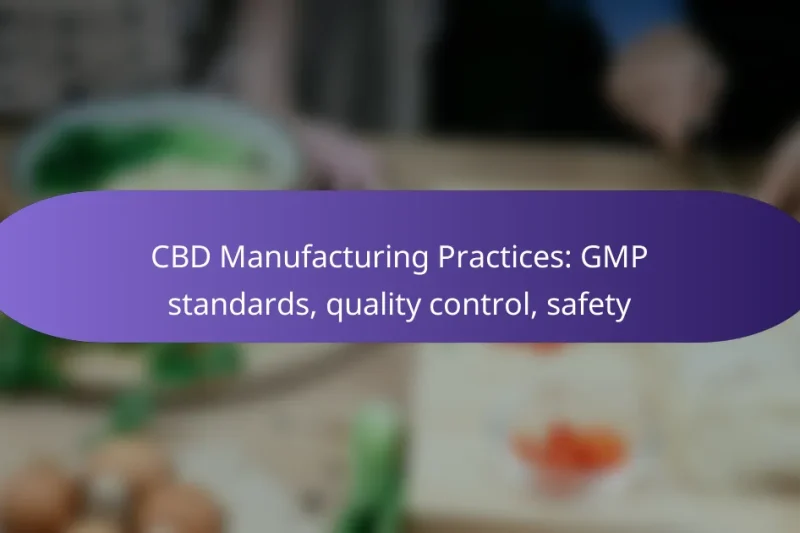 CBD Manufacturing Practices: GMP standards, quality control, safety