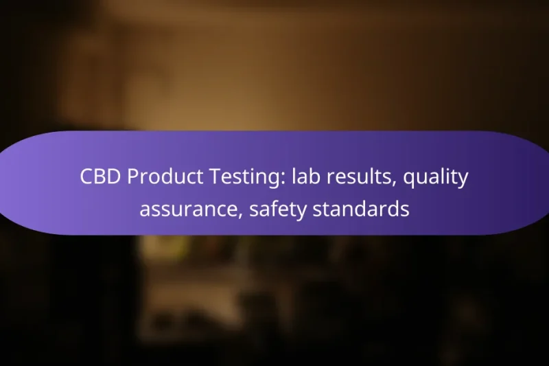 CBD Product Testing: lab results, quality assurance, safety standards