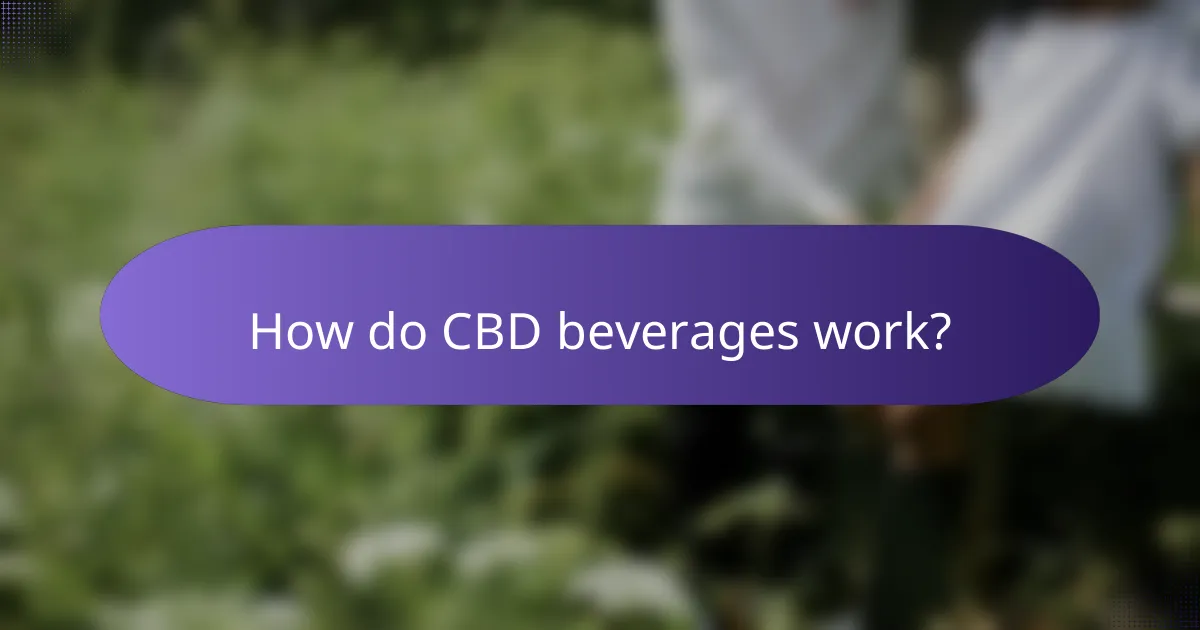 How do CBD beverages work?