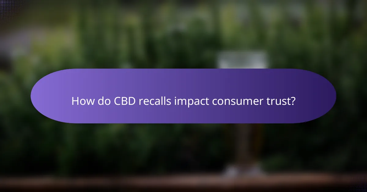 How do CBD recalls impact consumer trust?