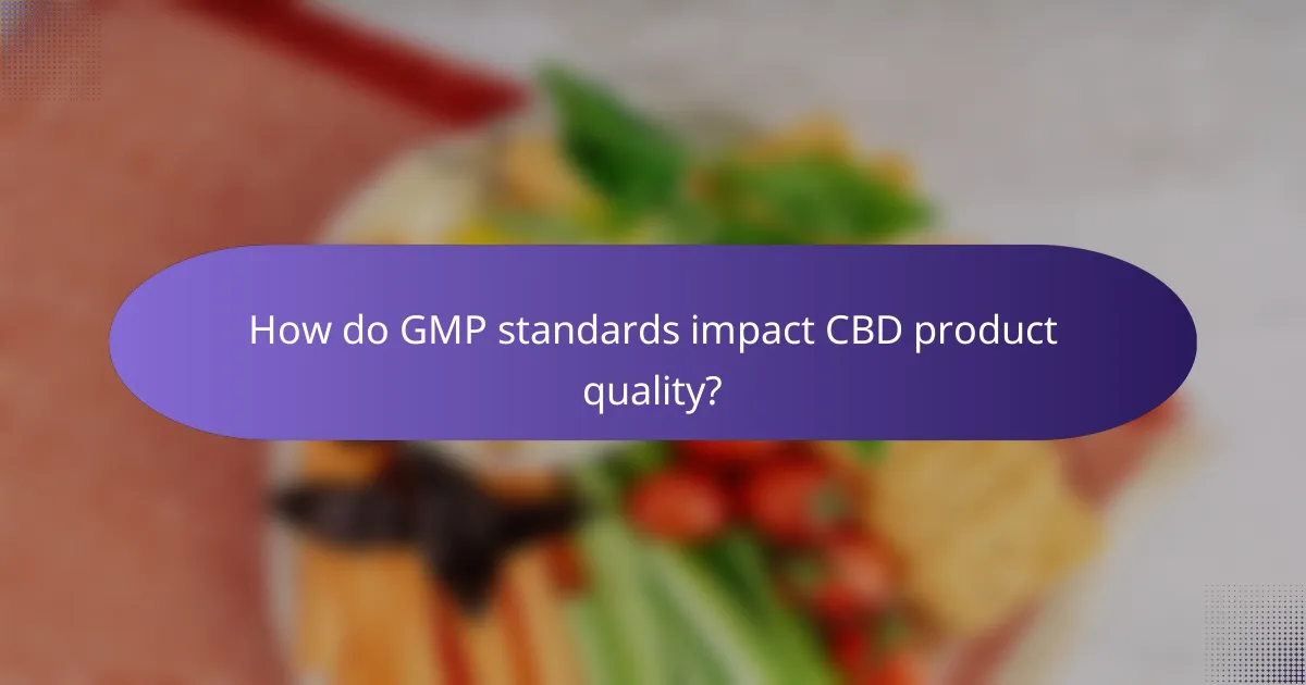How do GMP standards impact CBD product quality?