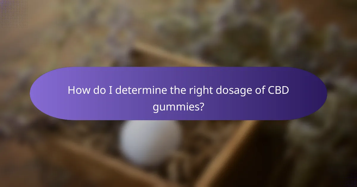 How do I determine the right dosage of CBD gummies?