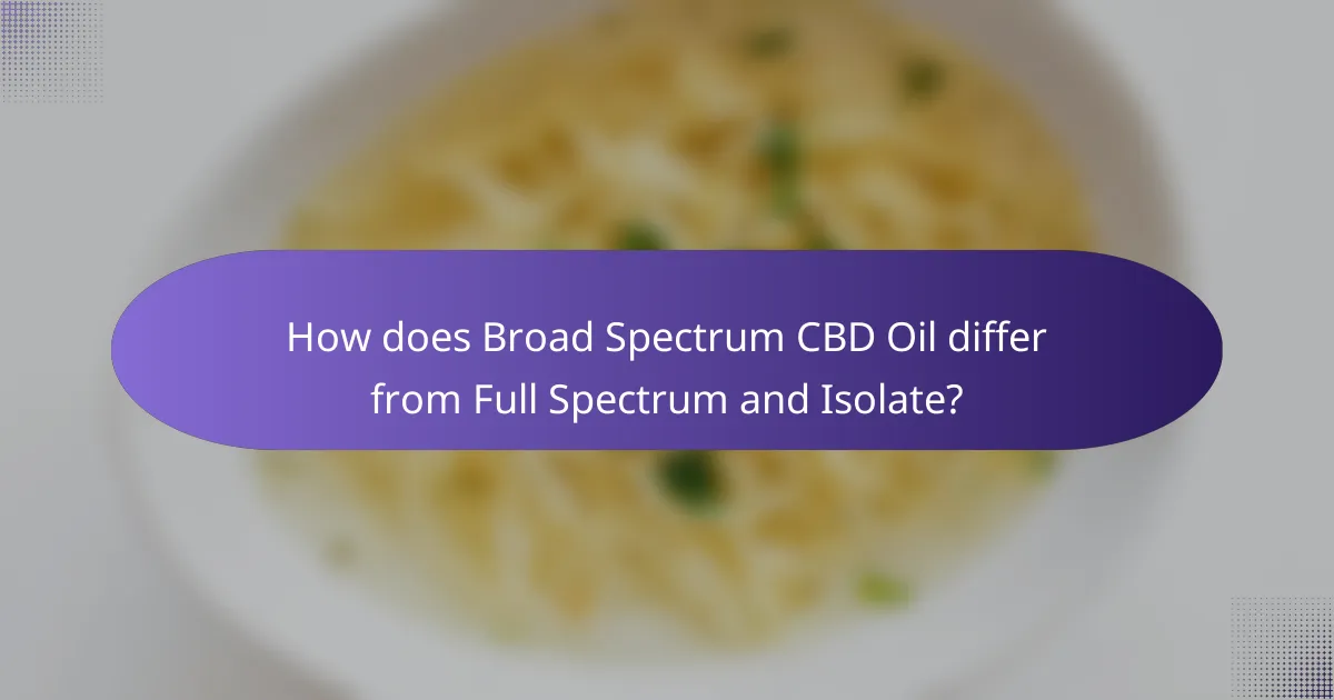 How does Broad Spectrum CBD Oil differ from Full Spectrum and Isolate?