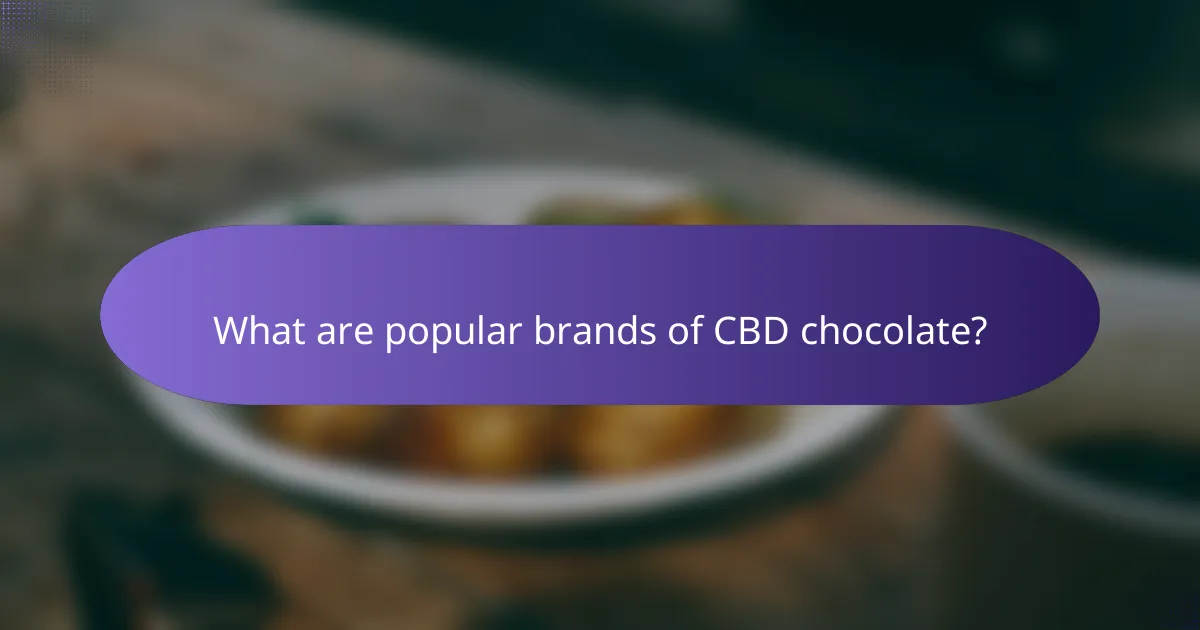 What are popular brands of CBD chocolate?