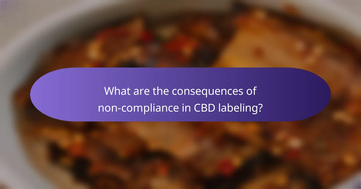 What are the consequences of non-compliance in CBD labeling?