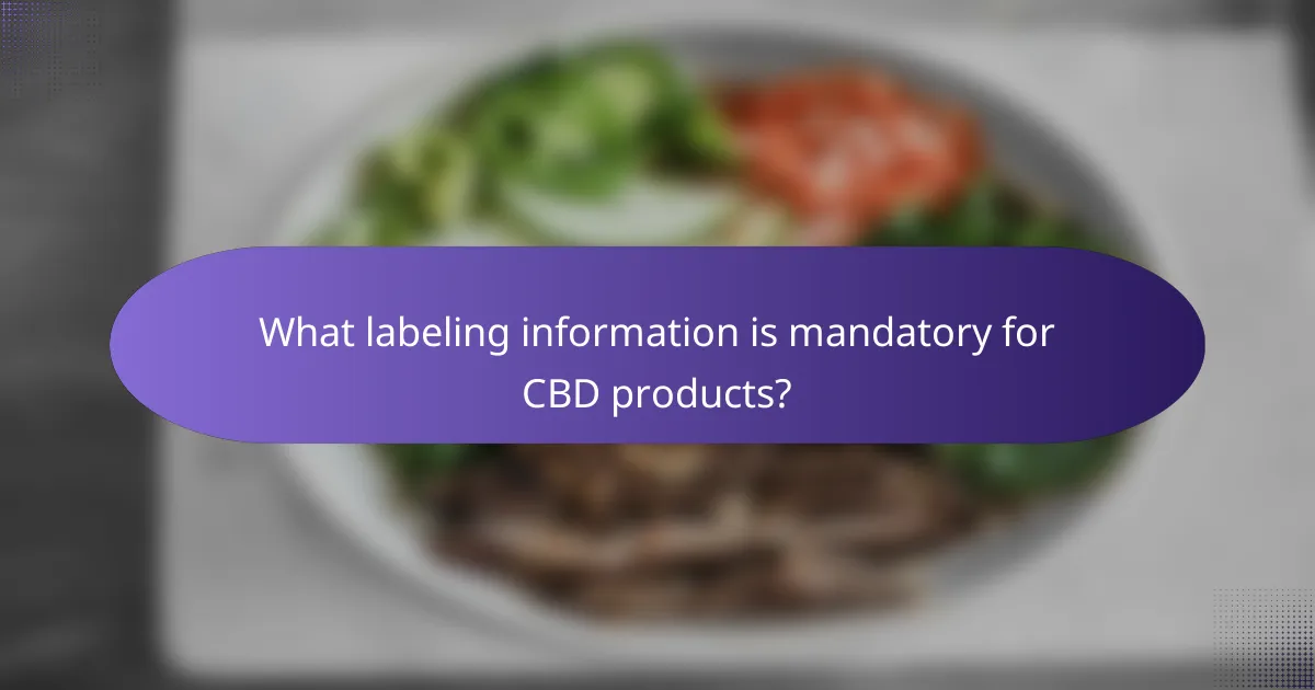 What labeling information is mandatory for CBD products?